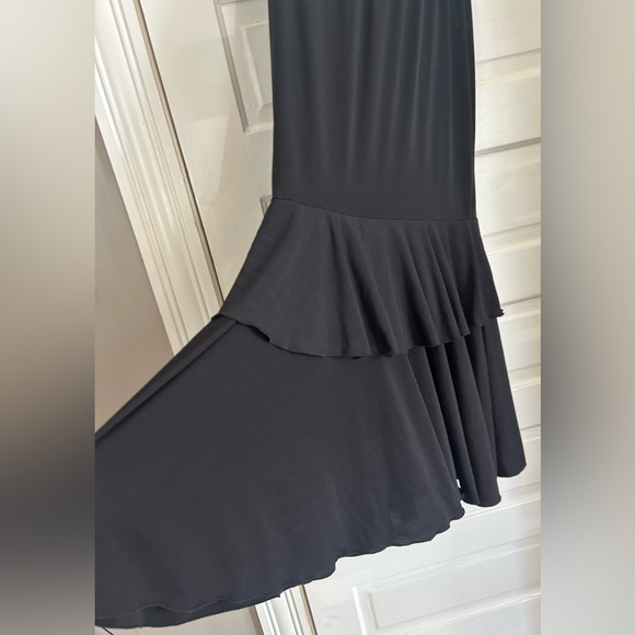 NWOT Black Maxi Skirt with Tiered Ruffle Hem - Picture 2 of 3